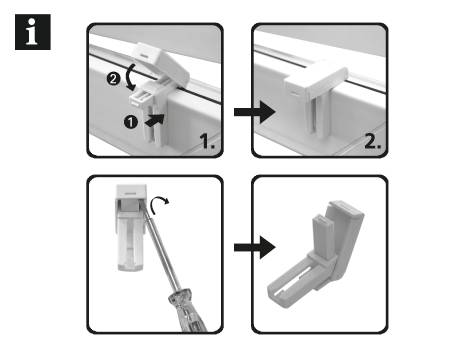 021145_02-Klemmtr-ger-f-Vitr-Cafehausstange-weiss-Montage GARDINIA KLEMMTRÄGER F.VITR.+CAFEH.WEIß