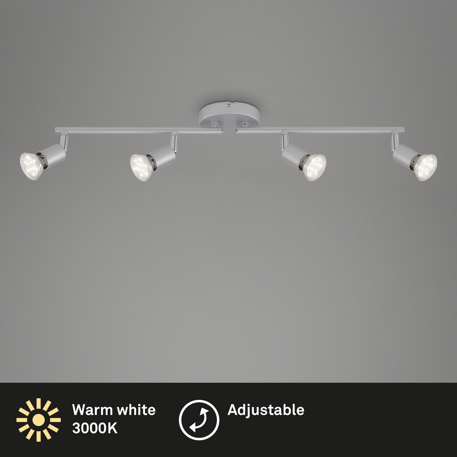 Briloner Wandleuchte, Titan, 4-flammig