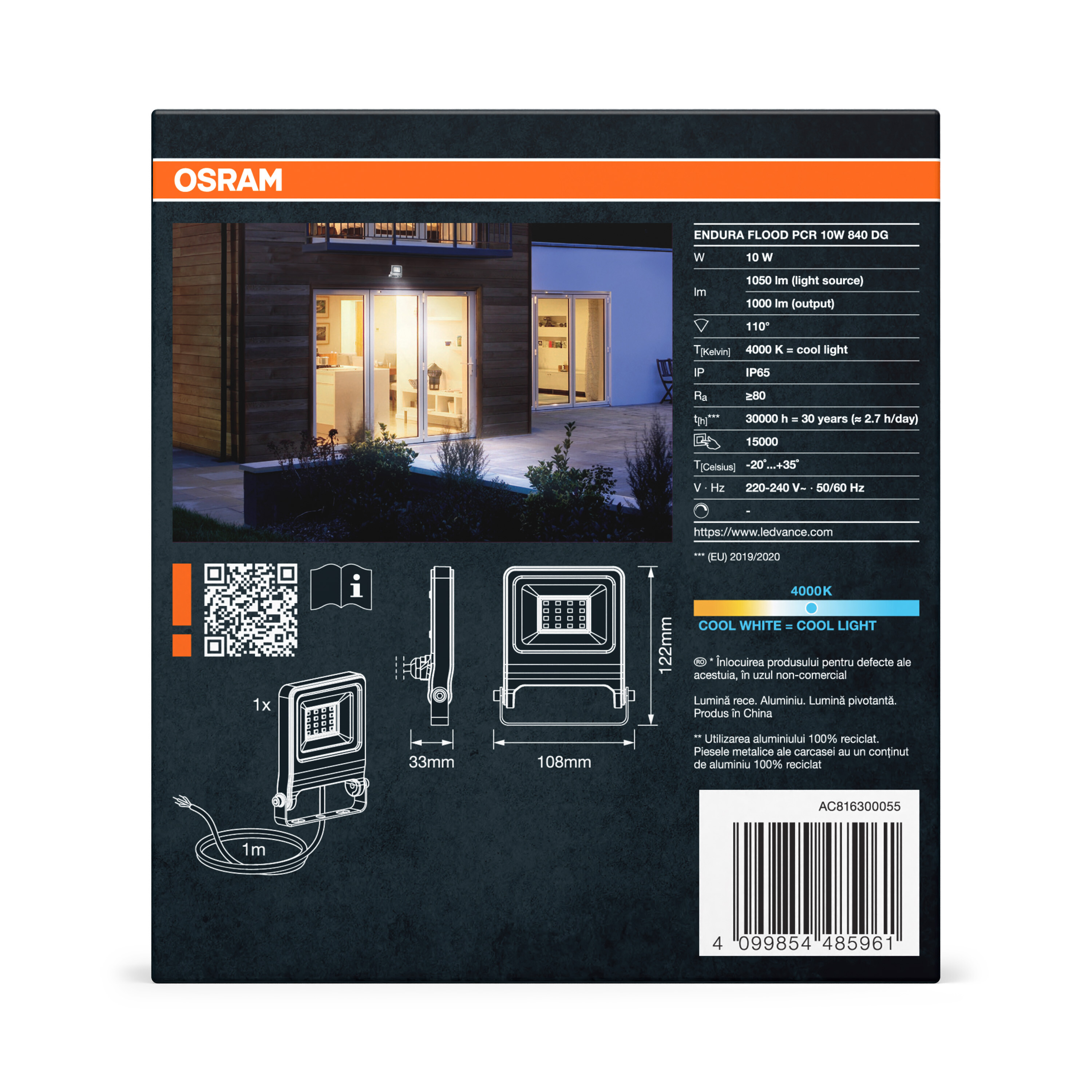 Osram LED Strahler Endura, 10W, Kaltweiß