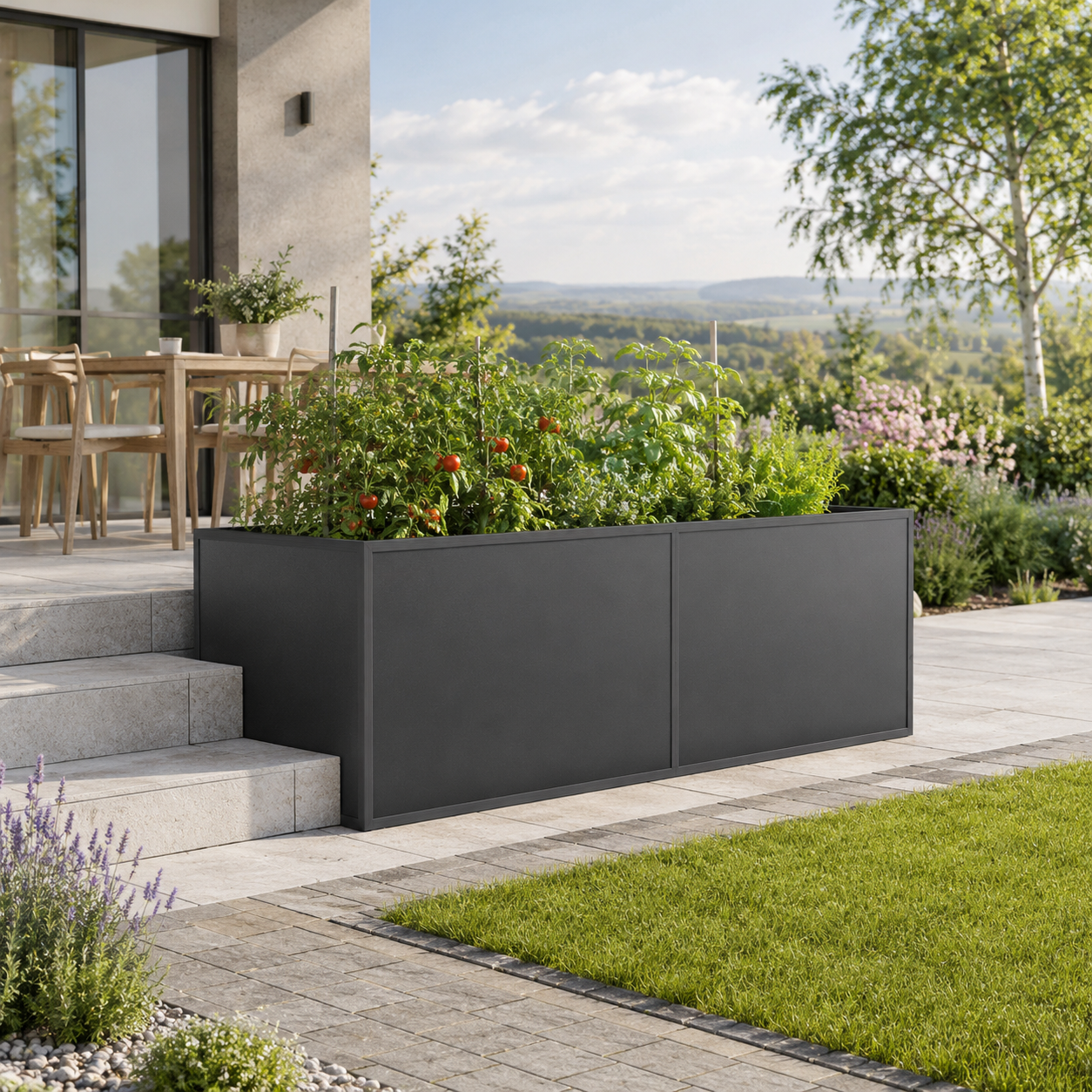 KGT Aluminium-Hochbeet 210, Profilsystem "anthrazit-grau"