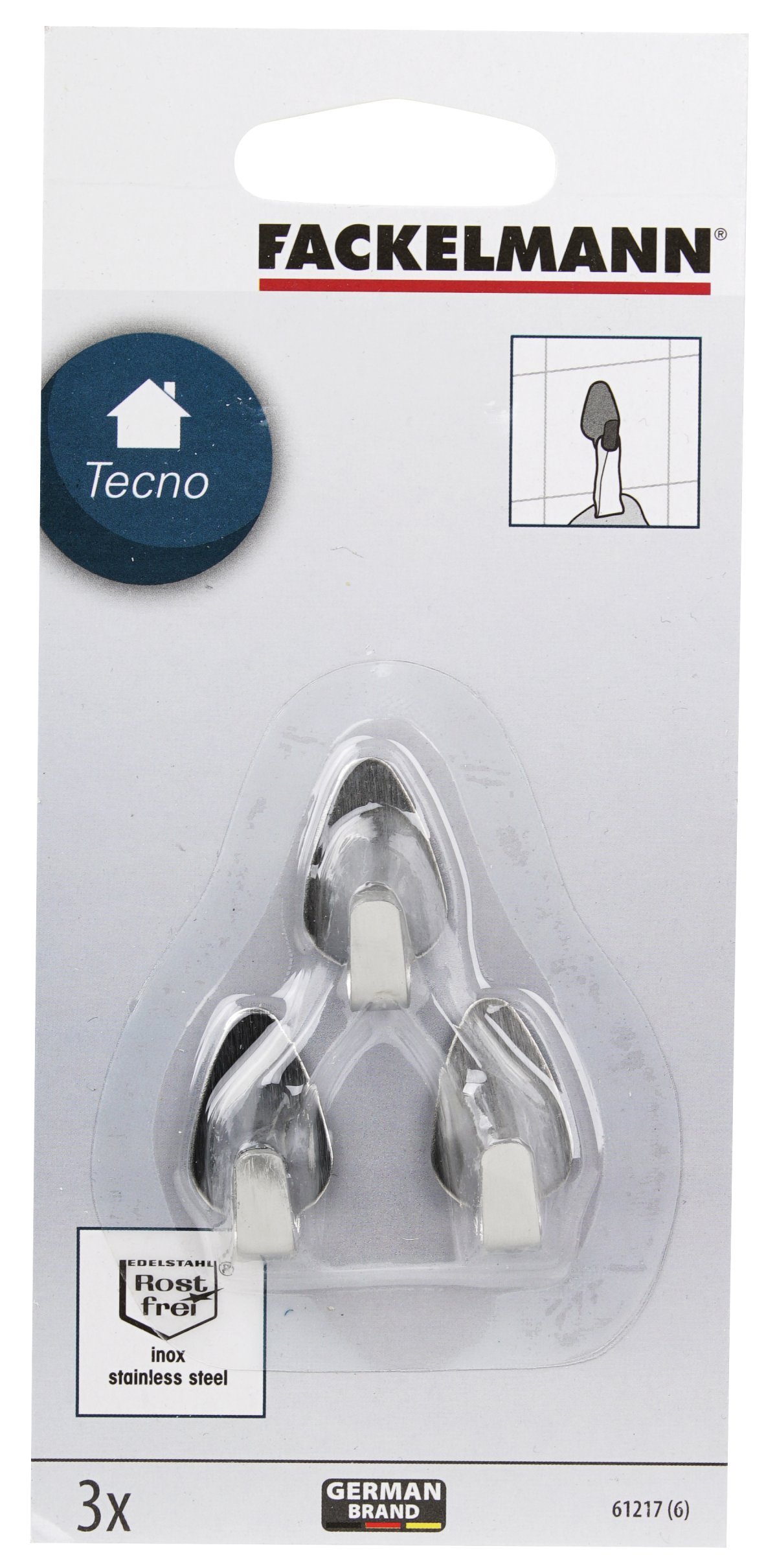 018711_02 FACKELMANN  3OVALKLEBEHAKEN 2CM EDELSTAHL