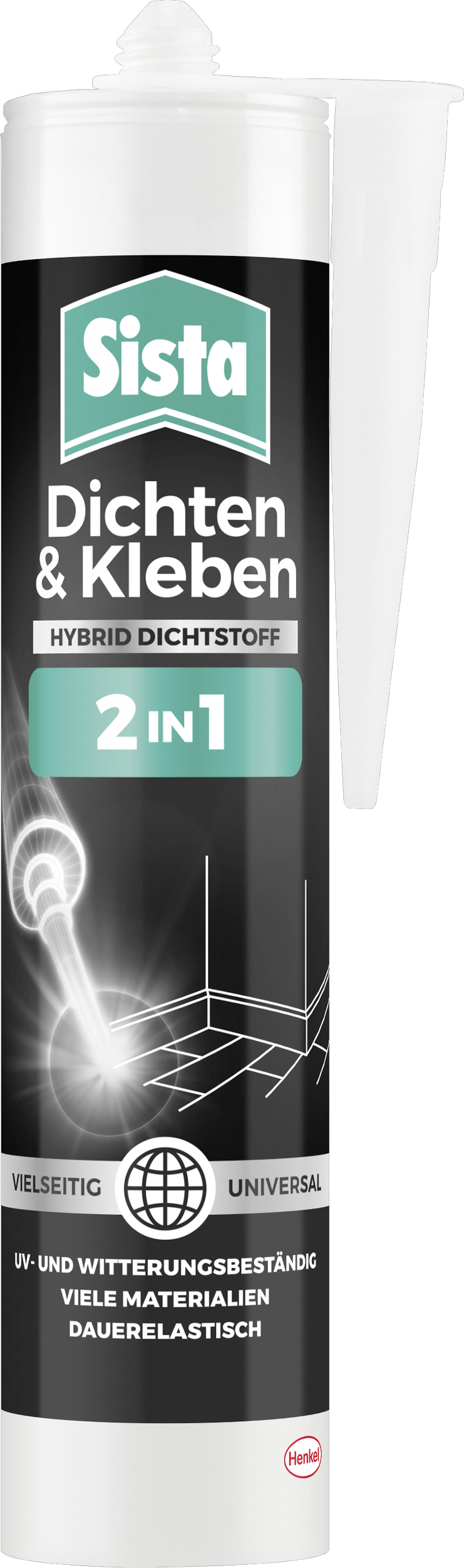 Sista Dichten & Kleben 2 in 1, schwarz, 280 ml