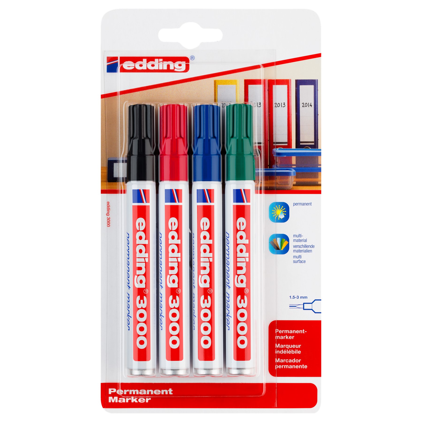 e-3000_4_sortiert_4004764894550 Edding 3000/4 Permanent Marker