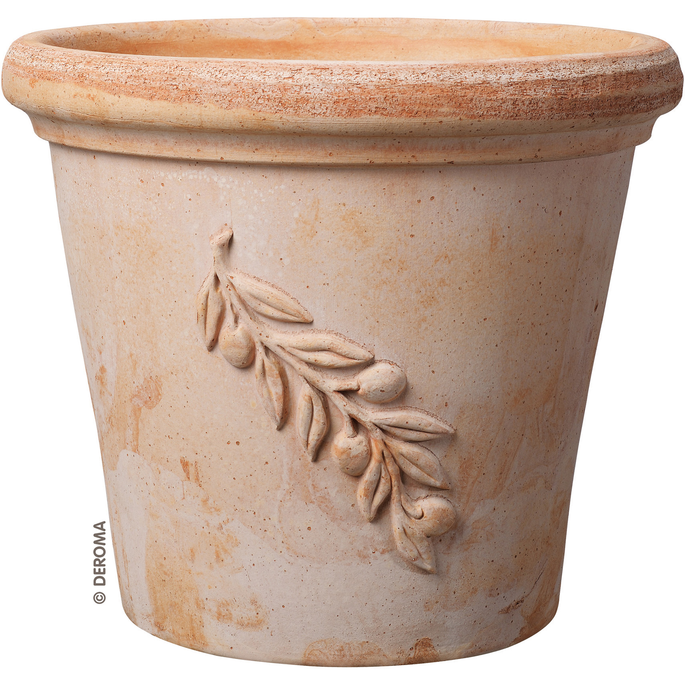 0726232144465GnycIla7c83U3 Pflanztopf Zylinder Olive terracotta 30cm