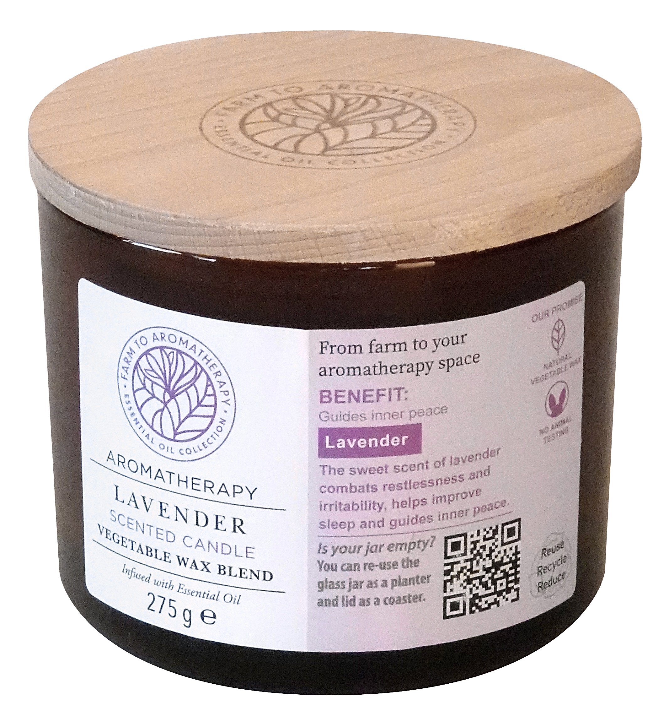 Gala Duftglas Aroma mit Holzdeckel, Lavender Gala Duftglas Aroma mit Holzdeckel, Lavender