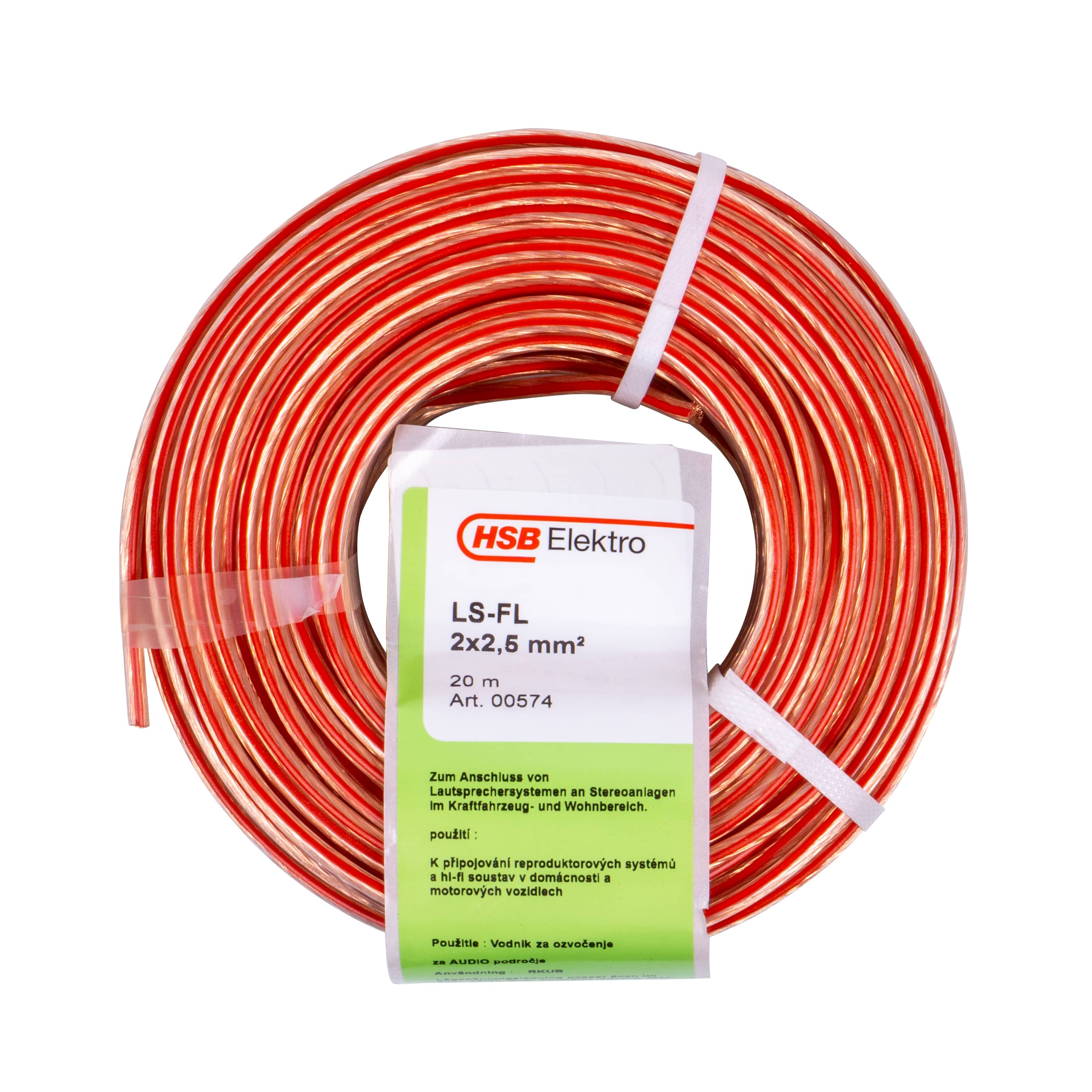 380898orkSdkFFFhHnm HSB Lautsprecherleitung H03VH-H 2X2,5mm², 20m