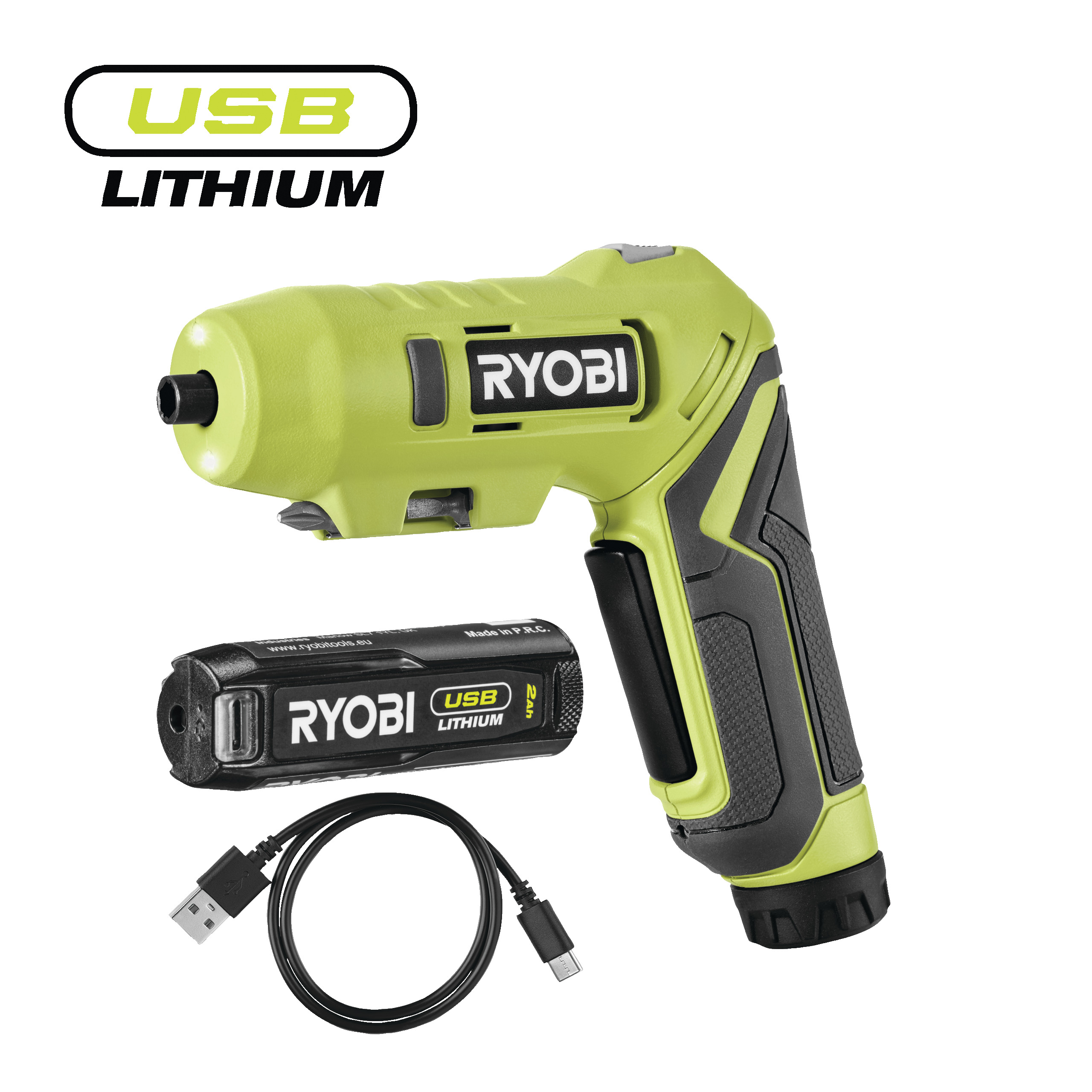 Ryobi 4 V USB Akku-Knickschrauber RSDP4-120G Ryobi 4 V USB Akku-Knickschrauber RSDP4-120G