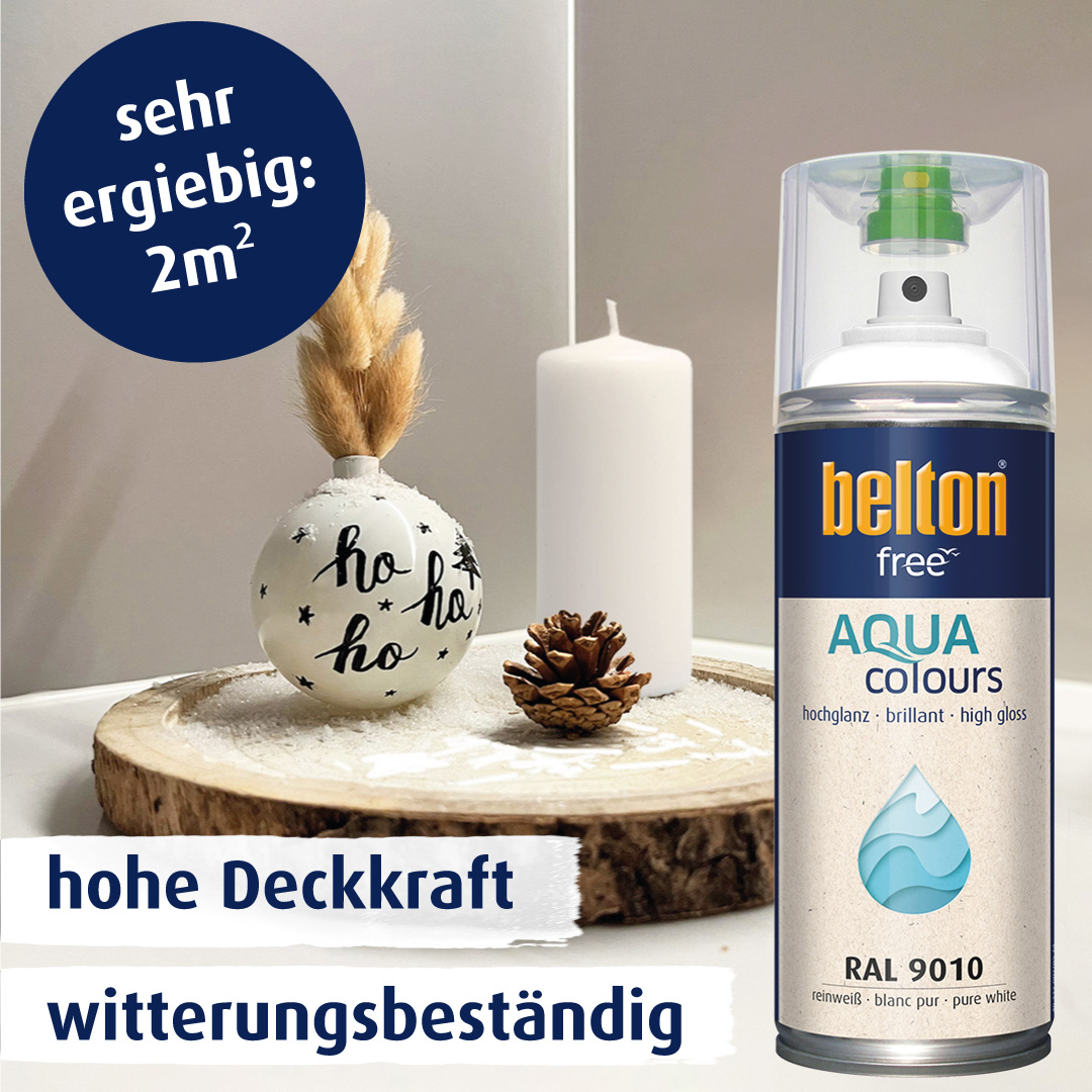 belton free Wasserlack reinweiß hochglänzend, 400ml