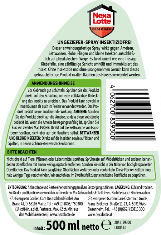 Nexa Lotte Ungezieferspray insektizidfrei - 500 ml Nexa Lotte Ungezieferspray insektizidfrei - 500 ml