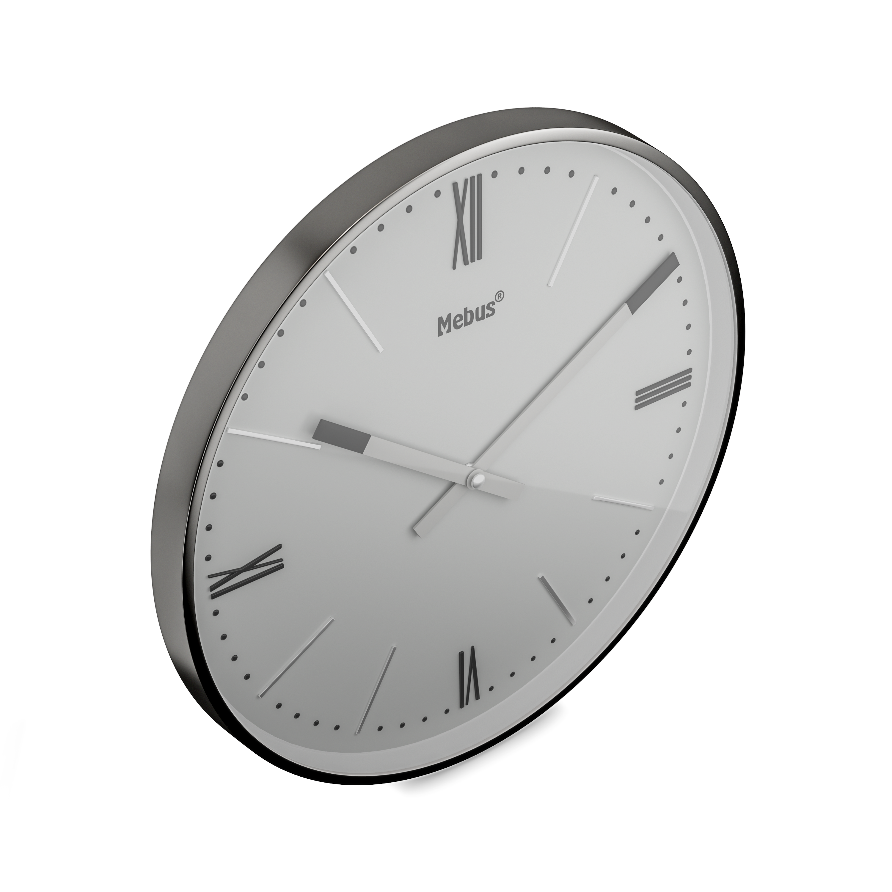 Mebus Quarzwanduhr, Ø 25 cm, grau Mebus Quarzwanduhr, Ø 25 cm, grau