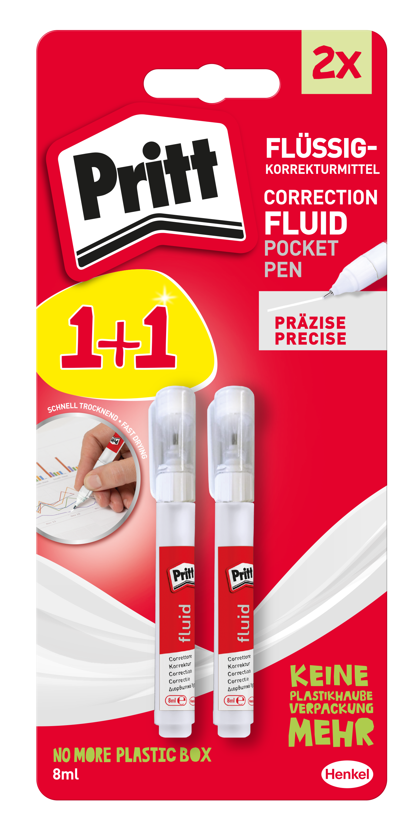 Pritt Korrektur Pocket Pen, 2 x 8 ml