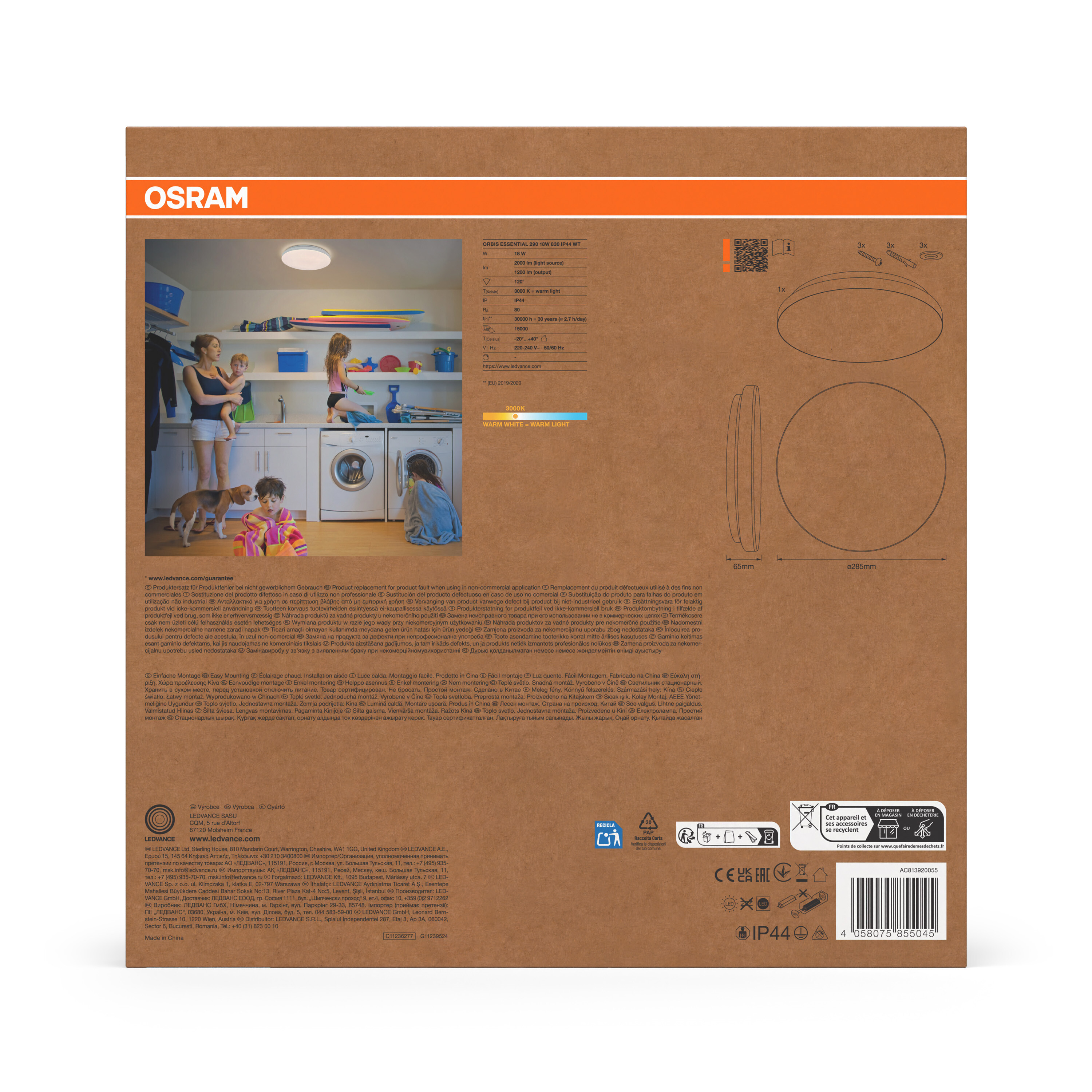 Osram ORBIS Essential 290 18W 830 IP44, weiß