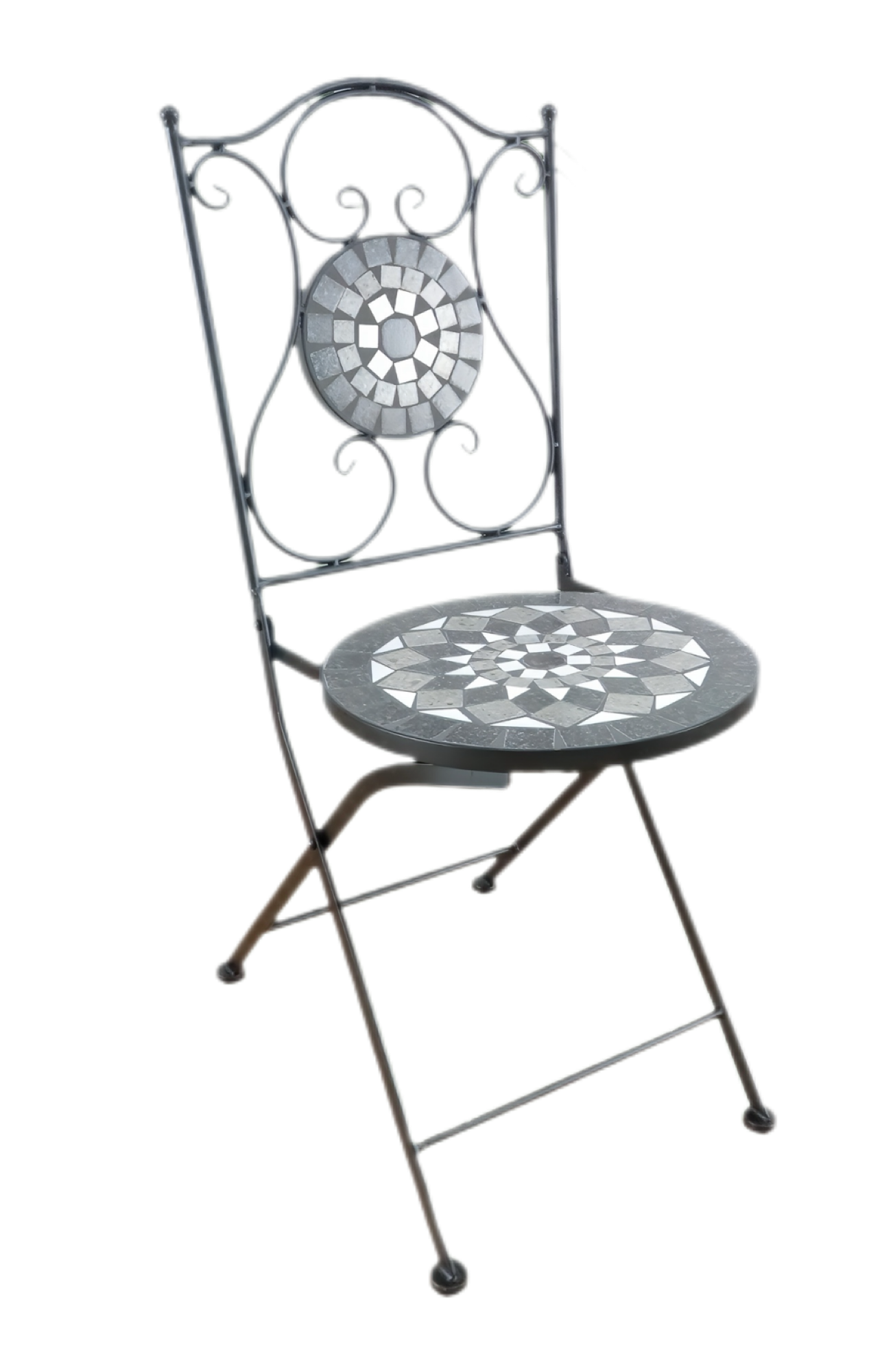 Gartenstuhl Mosaik aus Eisen, grau
