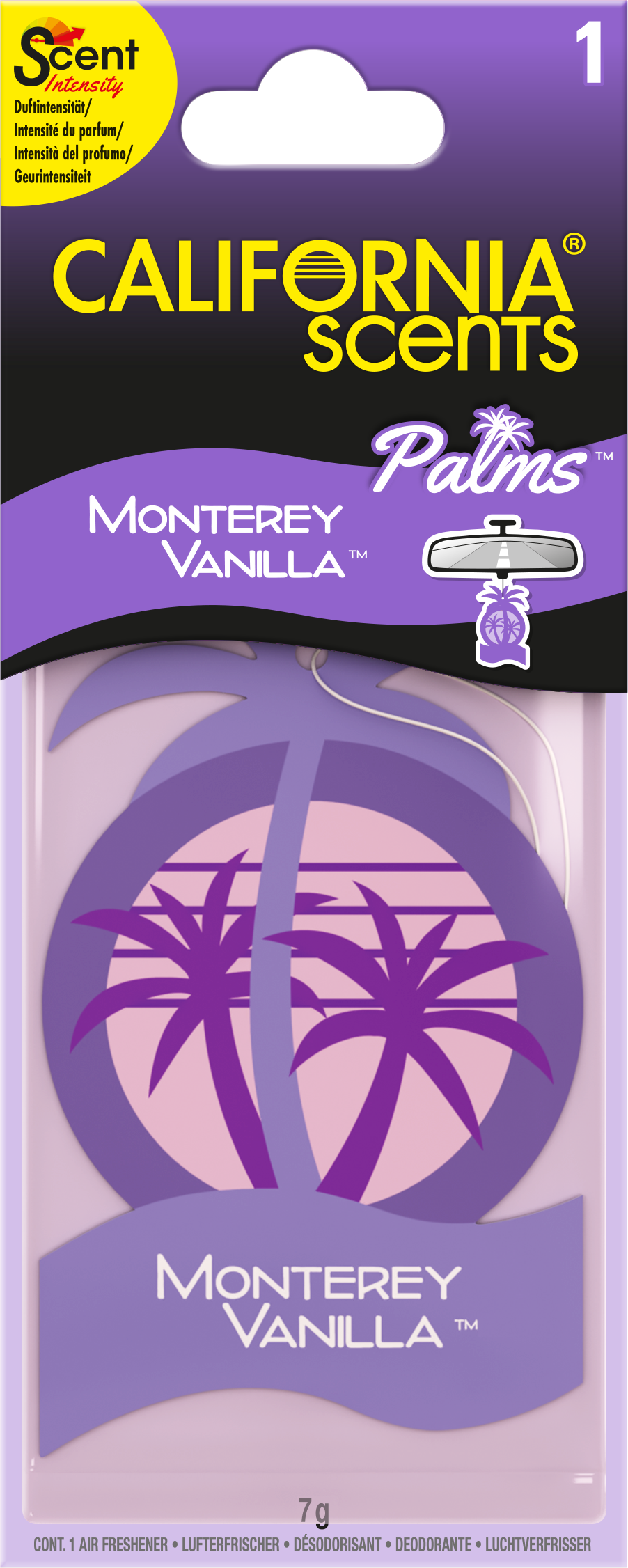 California Scents Auto-Lufterfrischer Papier Palme, Monterey Vanilla California Scents Auto-Lufterfrischer Papier Palme, Monterey Vanilla