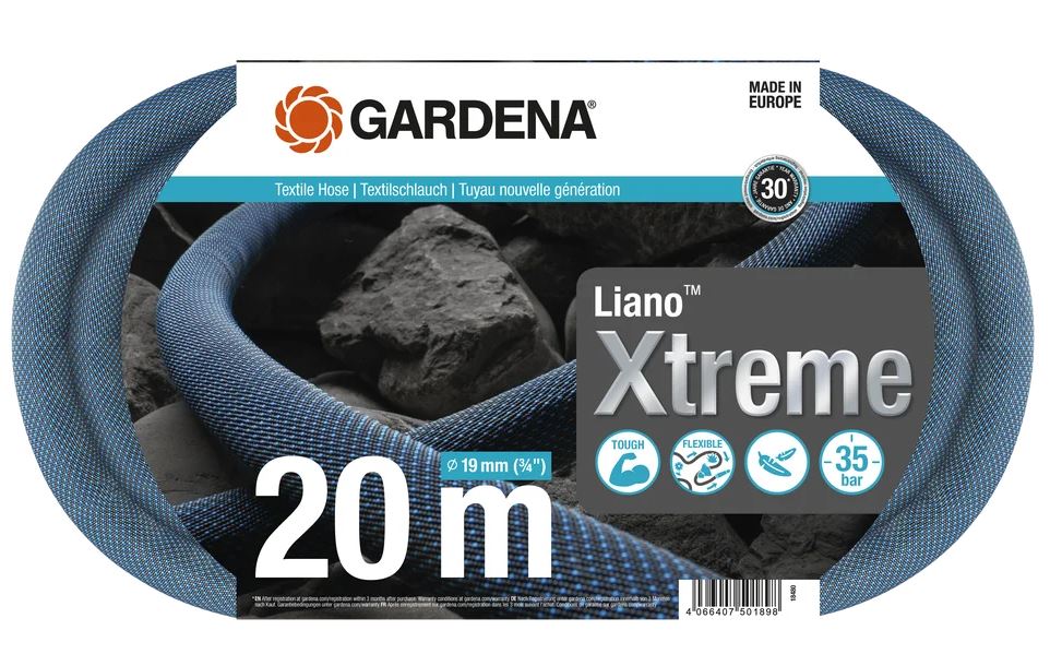 Gardena Textilschlauch Liano™ Xtreme 3/4", 20 m Set Gardena Textilschlauch Liano™ Xtreme 3/4", 20 m Set