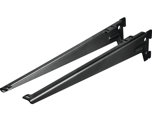 Dolle PrimeSlot 1-Reihig Winkelträger 1 Paar, schwarz, 380 mm Dolle PrimeSlot 1-Reihig Winkelträger 1 Paar, schwarz, 380 mm