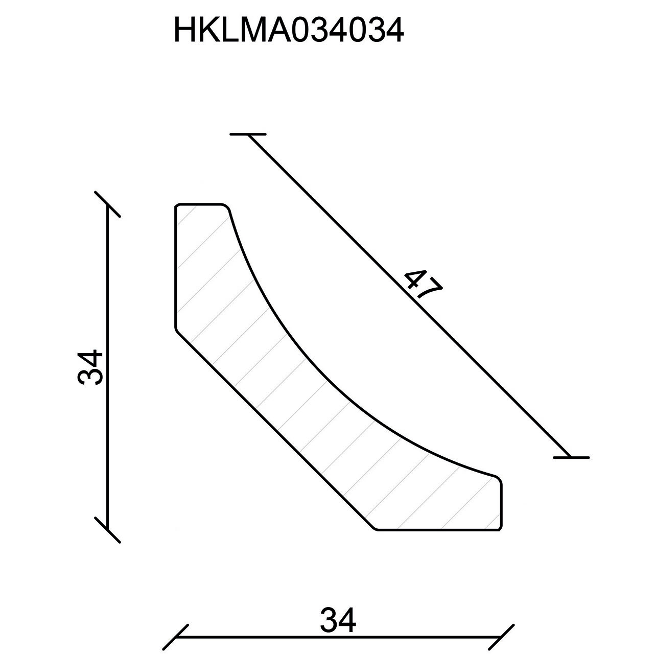 544128-Querschnitt Neuhofer Hohlkehlleiste, Fichte/Kiefer astrein roh