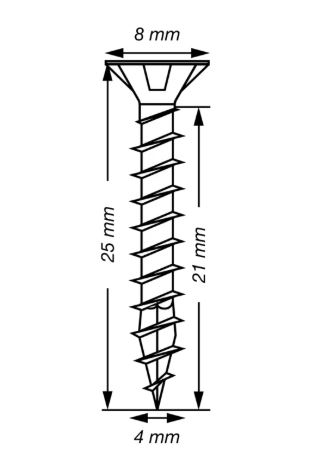 SPAX Universalschraube, 4 x 25 mm, Vollgewinde, Senkkopf, T20, 4CUT, WIROX - 1191010400253