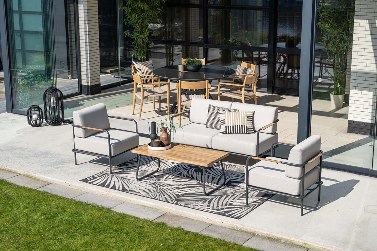 Garden Impressions Lounge-Set Lisboa 4-Teilig, sand/teak Look