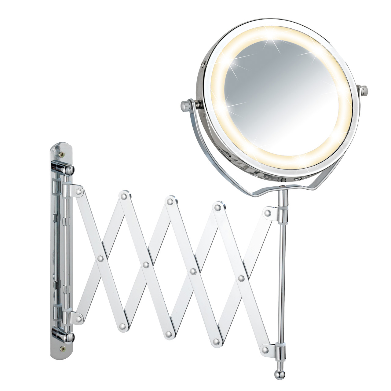 370735-LED-Wandspiegel-Brolo-ausziehbar_FS_01 WENKO BROLO LED KOSMETIK-WANDSPIEGEL AUSEITENZUG IEHBAR