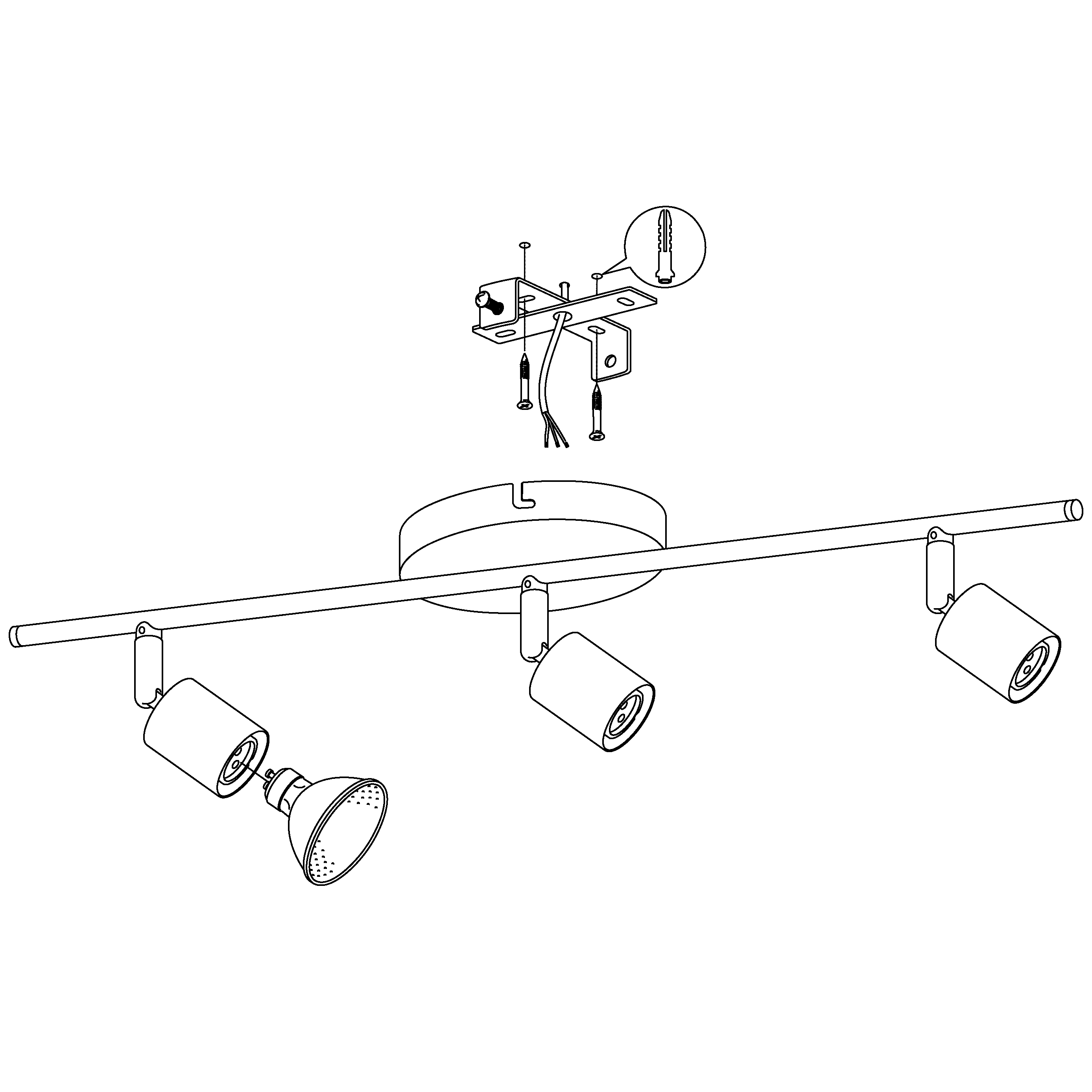 EGLO SPOT 3X3W BUZZ-LED SATINIERT NICKEL-MATT