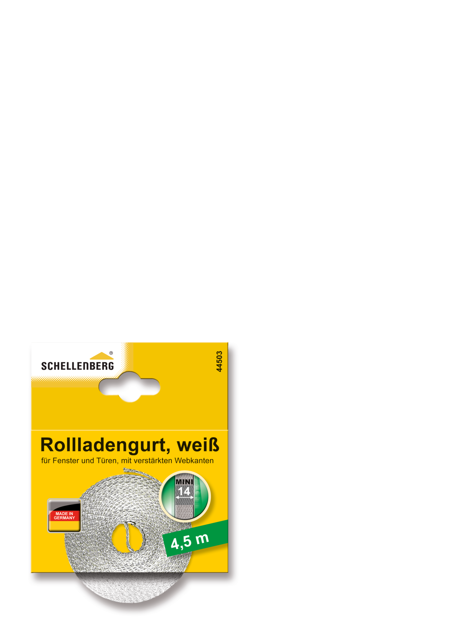 346208-RO Schellenberg Rolladengurt weiß, 14mm/4,5m