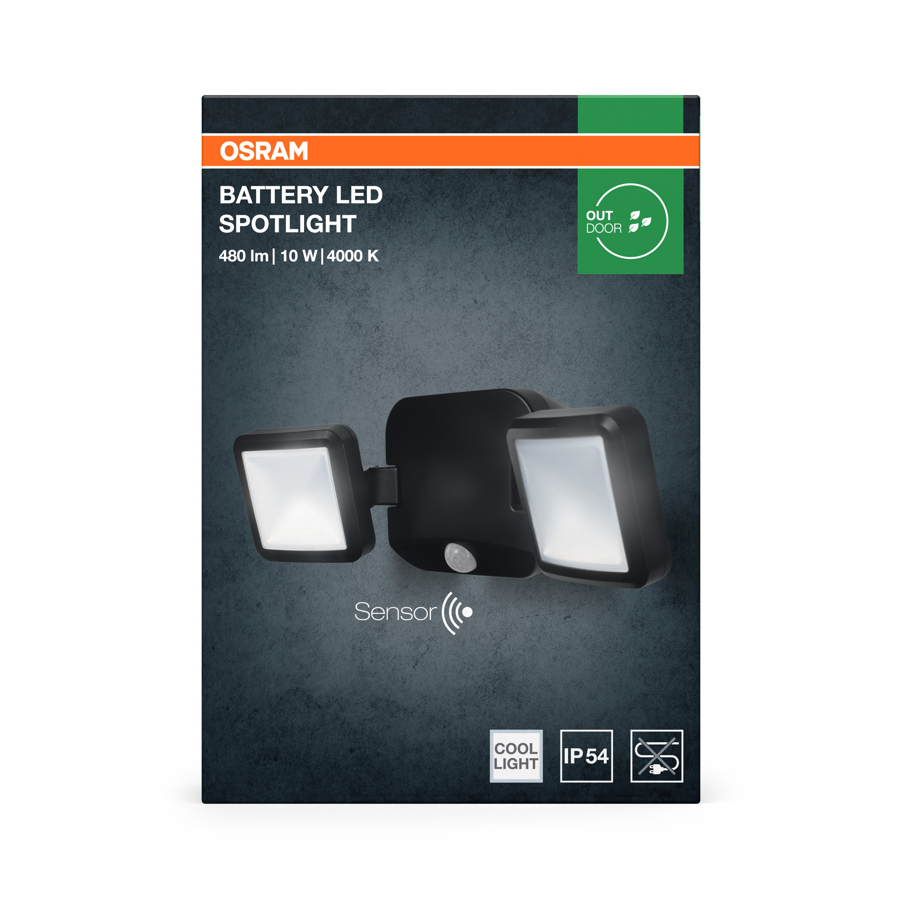 Osram LED Außenleuchte Battery Double, 10W, schwarz