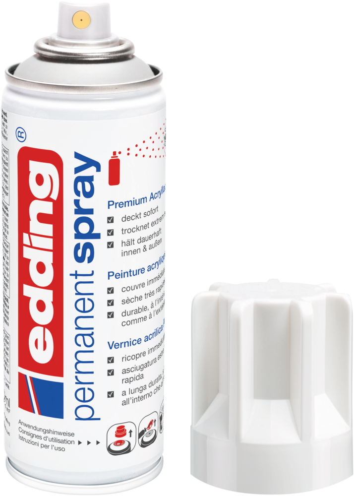 Edding 5200 Permanentspray Premium Acryllack verkehrsweiß glänzend Edding 5200 Permanentspray Premium Acryllack verkehrsweiß glänzend