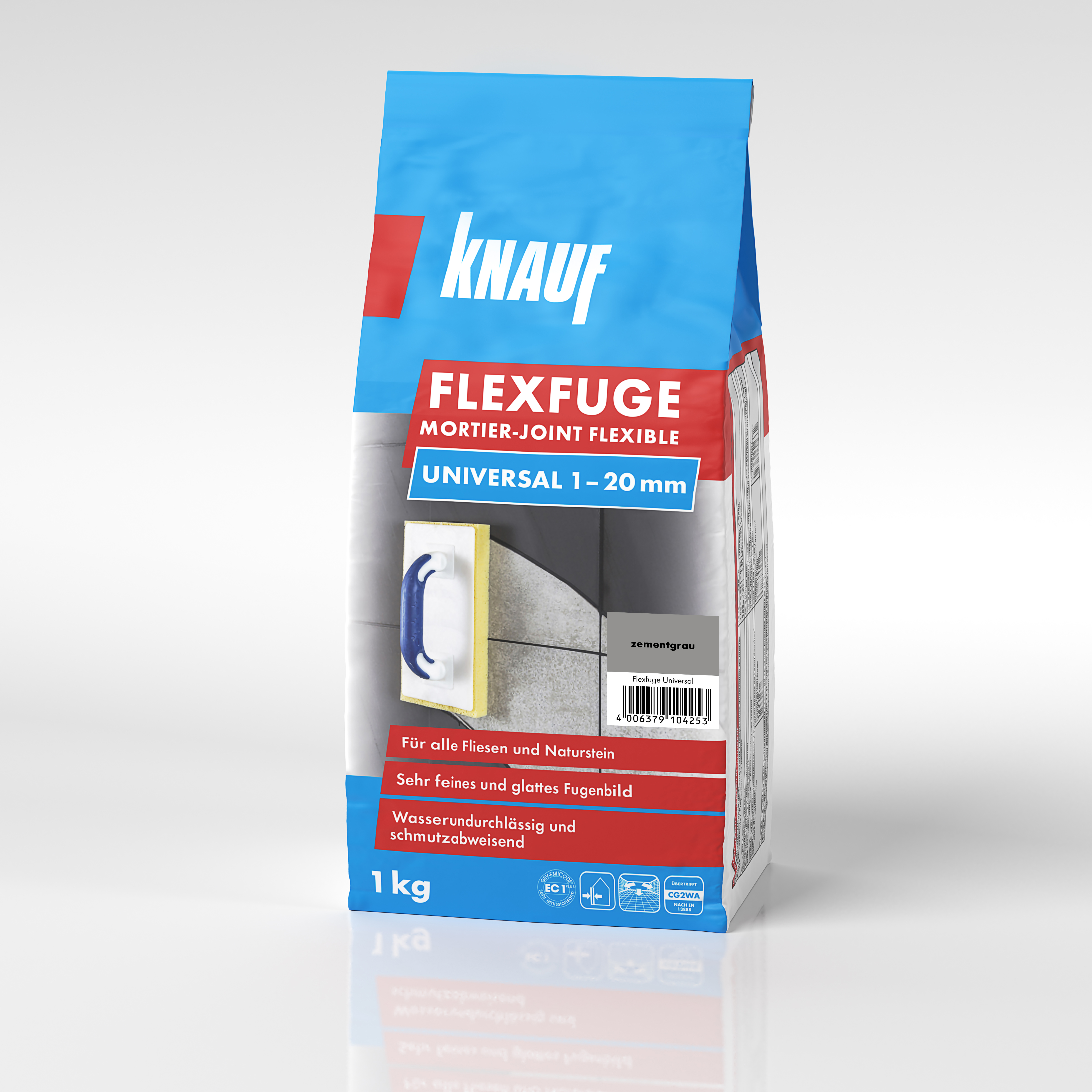 Knauf Flexfuge Univ. zementgrau, 1 kg D/F/NL/I Knauf Flexfuge Univ. zementgrau, 1 kg D/F/NL/I
