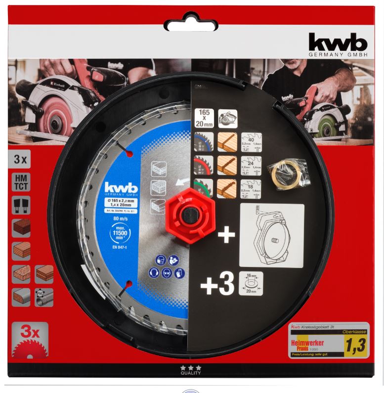 Kwb Kreissägeblattsatz 3t, 190 x 30 mm