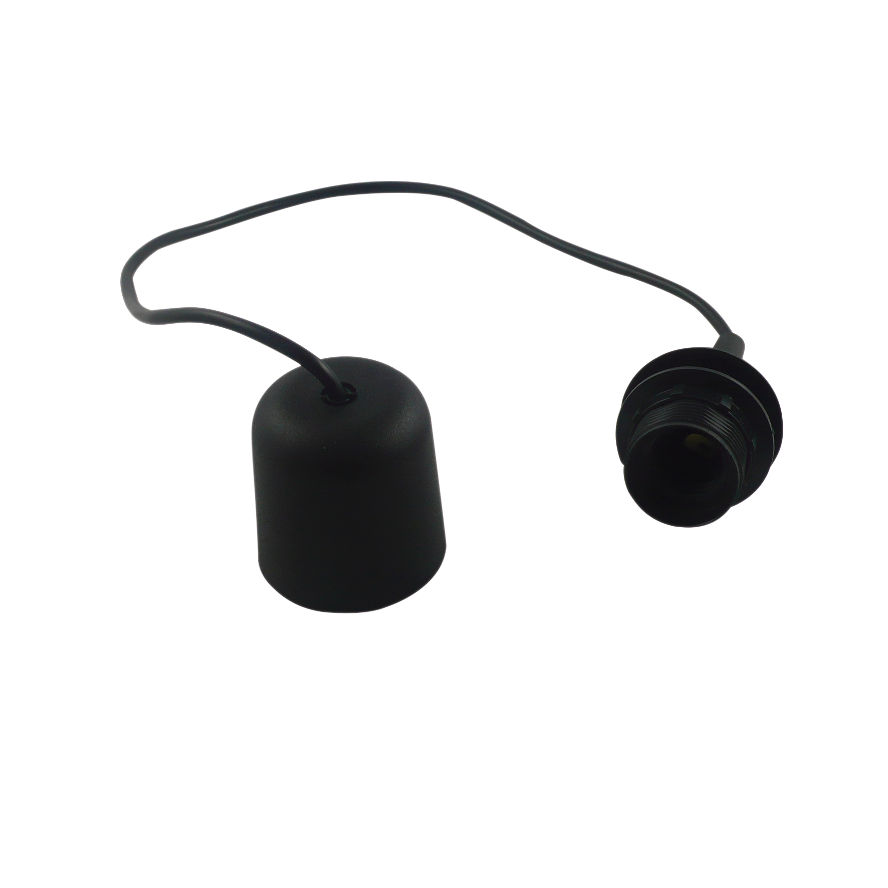 REV Schnurpendelfassung 70 cm E27 und Leuchten-Baldachin, schwarz