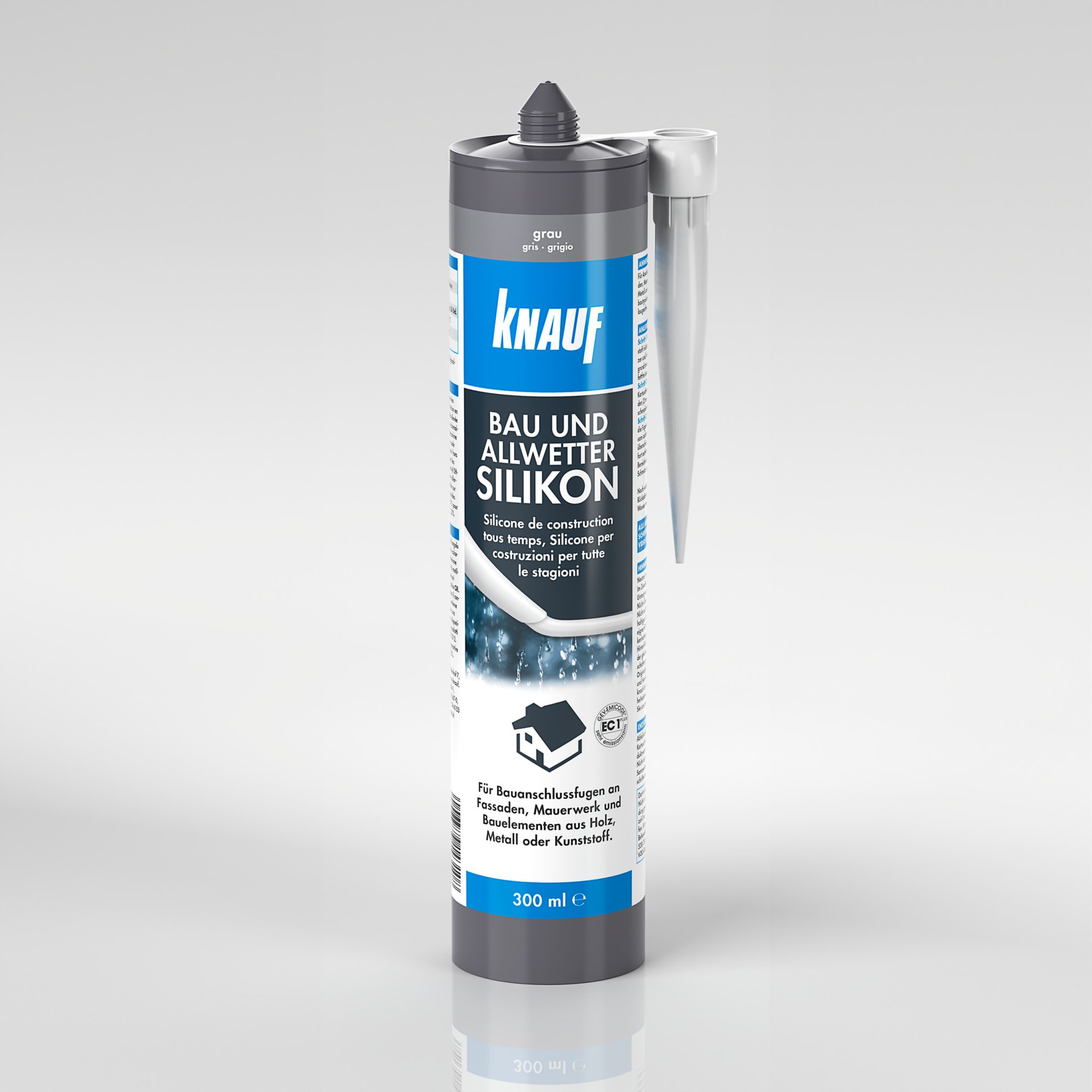 Knauf bau & allwetter silikon, grau, 300 ml Knauf bau & allwetter silikon, grau, 300 ml