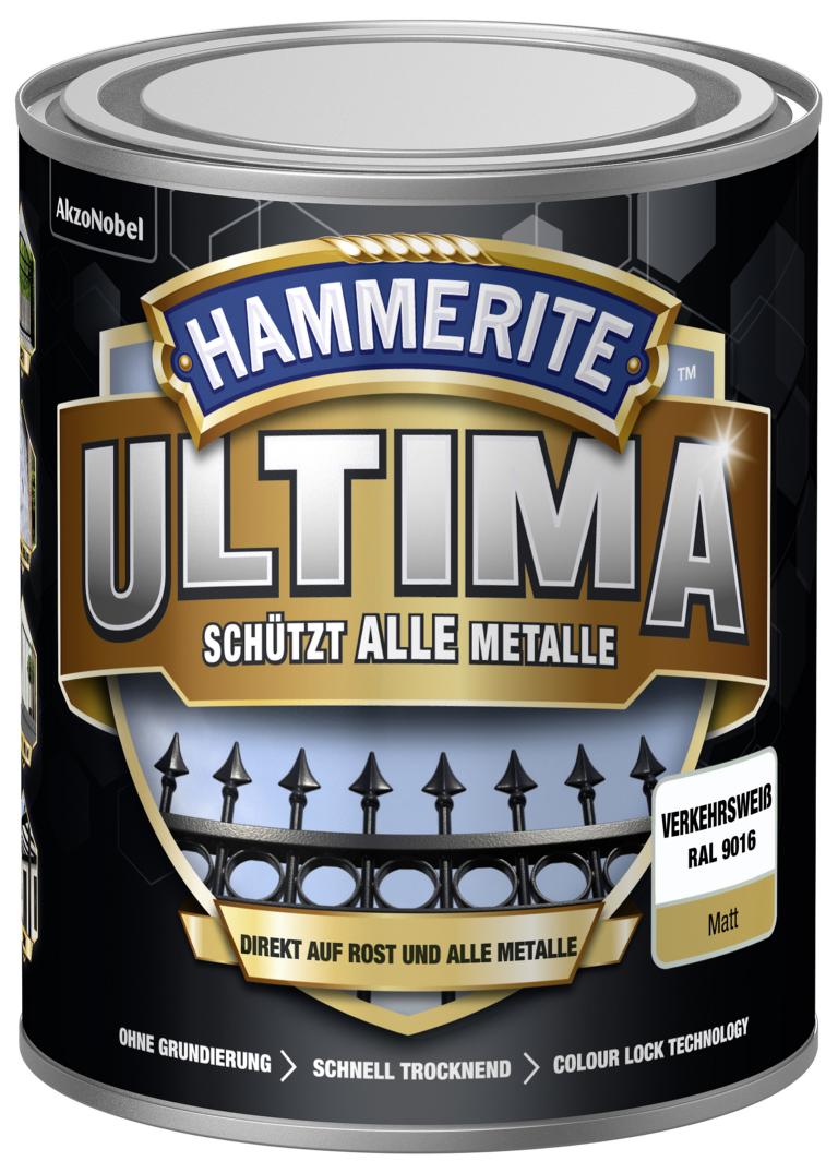 734609_4007591724458_5379756-Hammerite_ULTIMA_matt_750ml_verkehrsweiss HAMMERITE METALLSCHUTZLACK ULTIMATE MATT VERKEHRSWE. RAL 9016 750