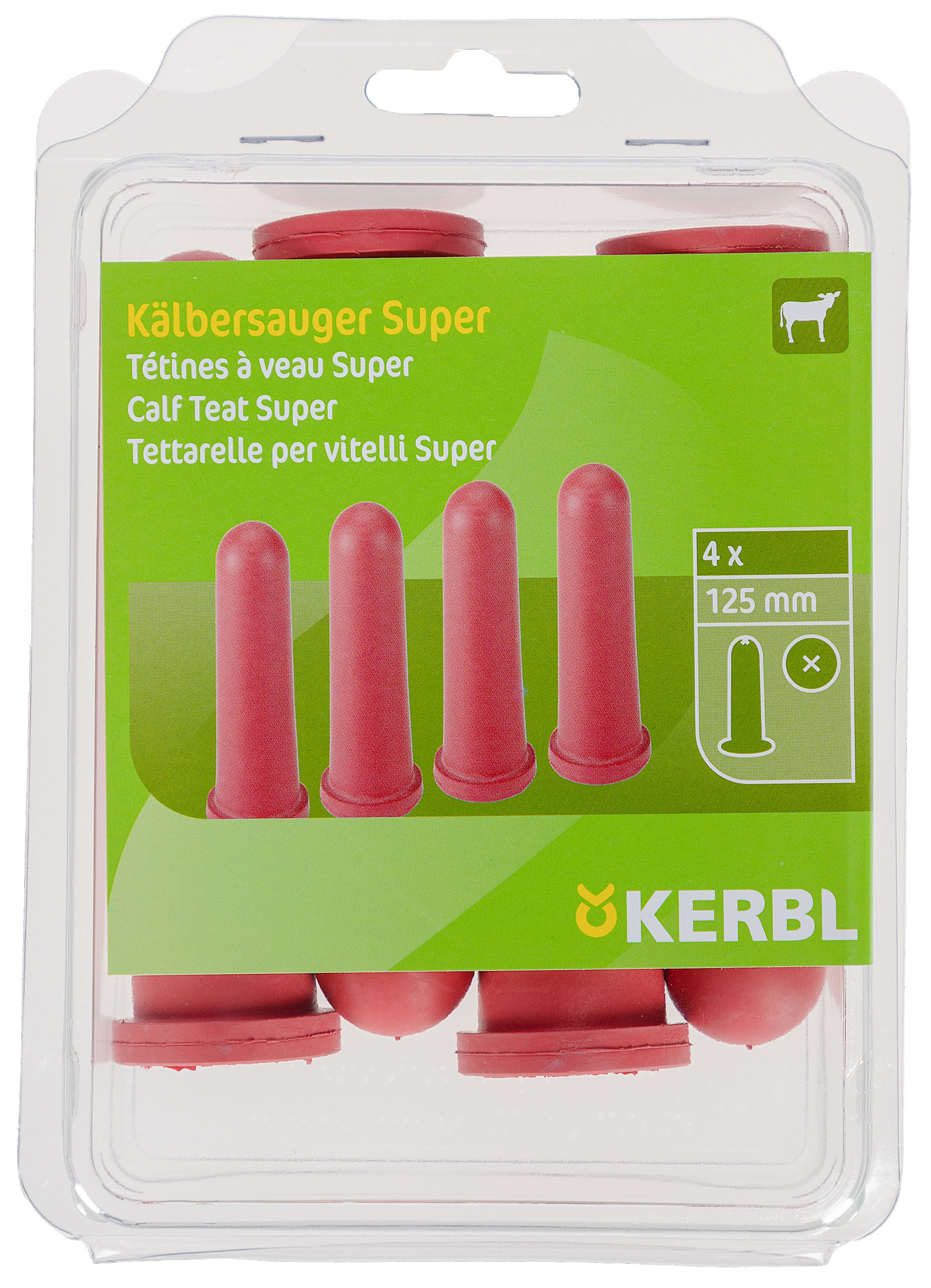 Kerbl Sauger "Super" rot 125 mm, 4 St. im Pack
