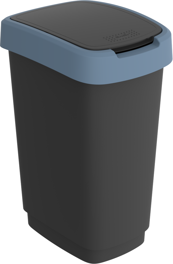 Rotho Swingeimer Twist, 25 L, schwarz/horizon blue