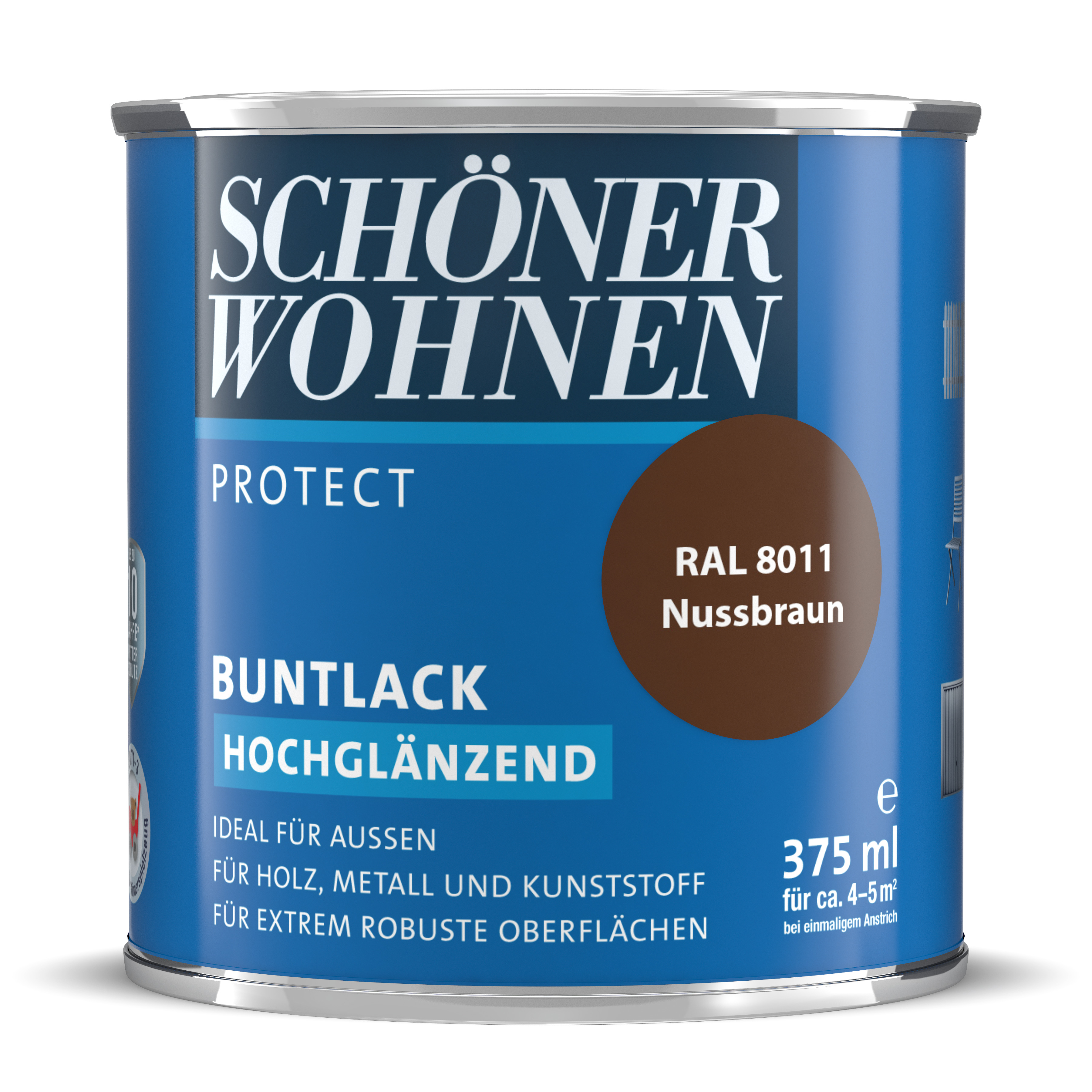 SW_2434-0375-8011 Schöner Wohnen Protect Buntlack, hochglänzend, nussbraun