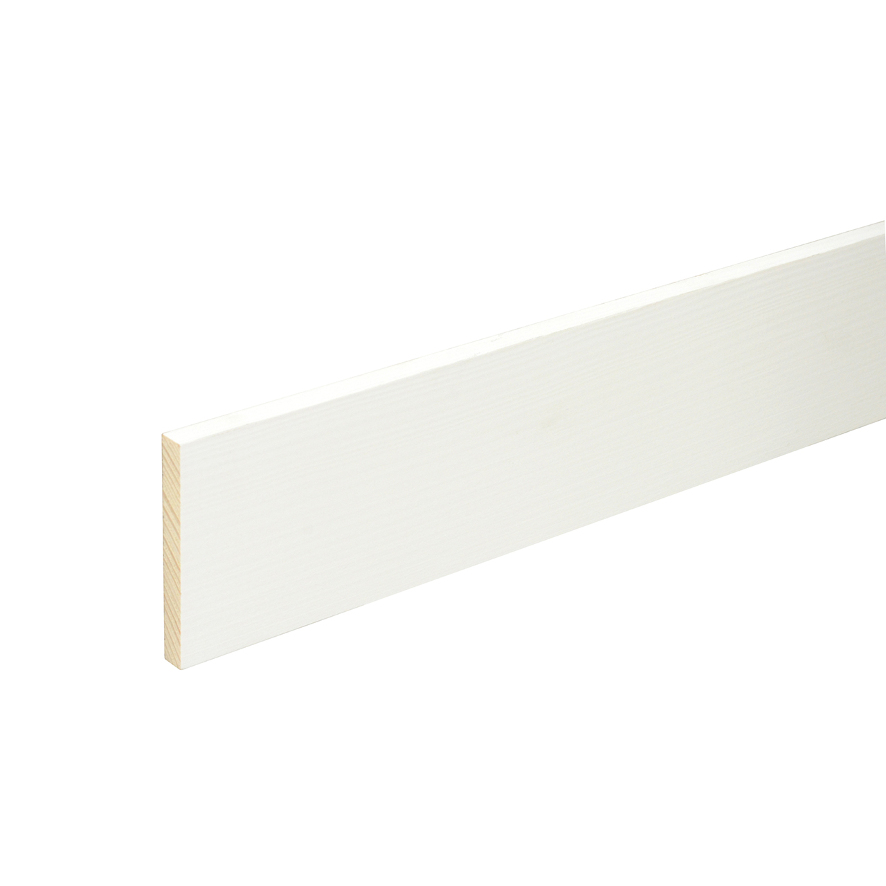 544020-FLACH010070 Neuhofer Flachleiste, Fichte/Kiefer Weiß lackiert