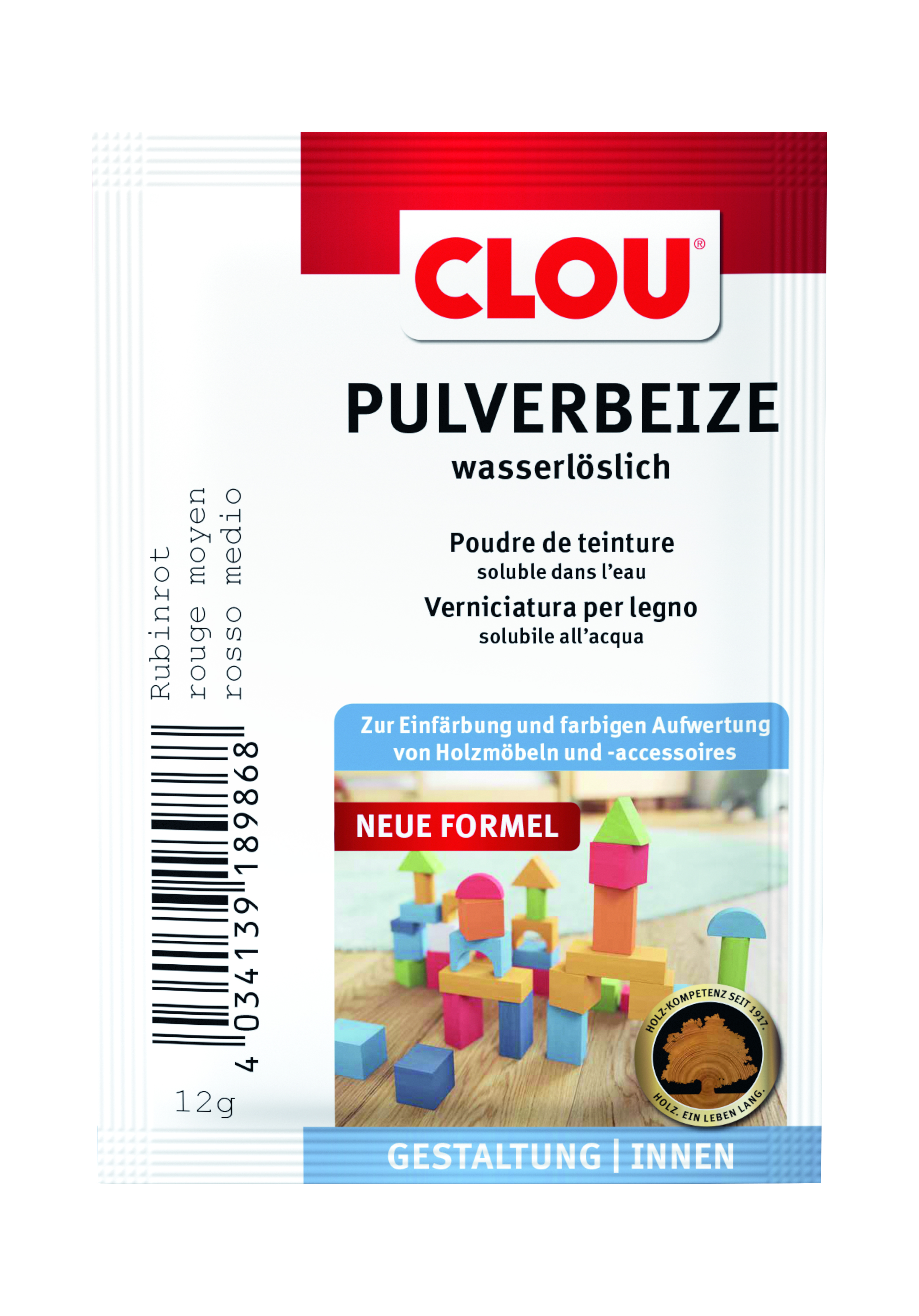Clou Pulverbeize Rubinrot, 12 g