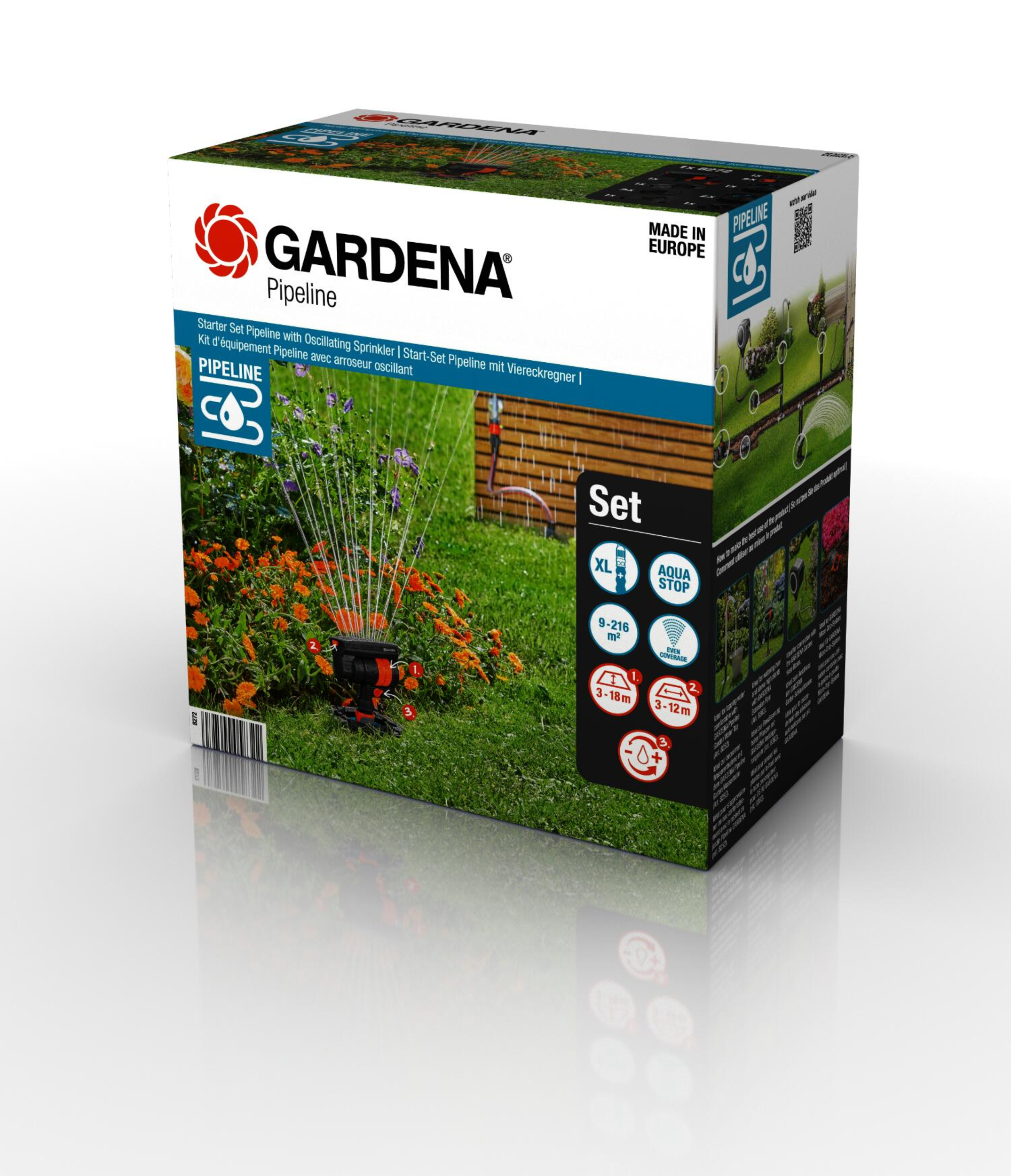 Gardena Sprinklersystem Start-Set Pipeline mit Viereckregner