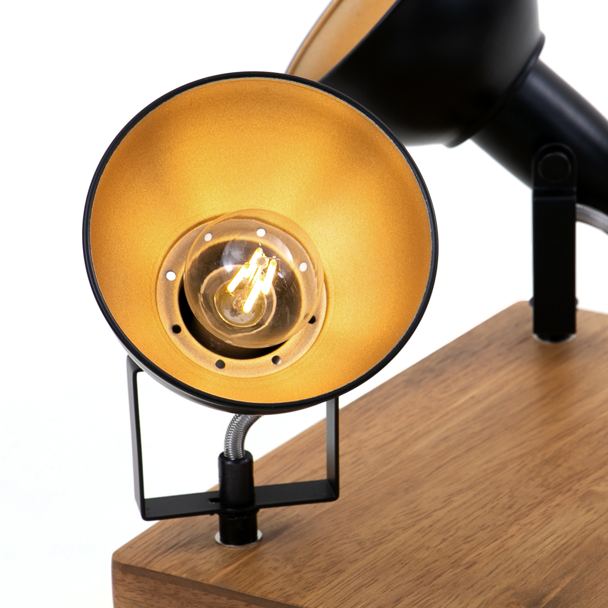 122826-2 BRILONER SPOT 4XE14 HOLZ/SW-GOLD