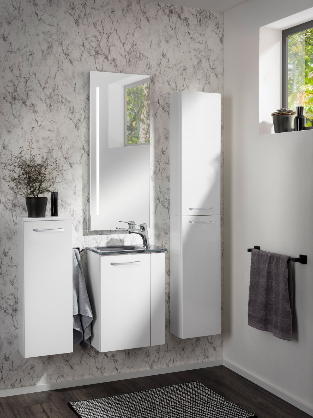 Fackelmann SBC Midischrank slim, 302 x 826 x 170 mm, weiß