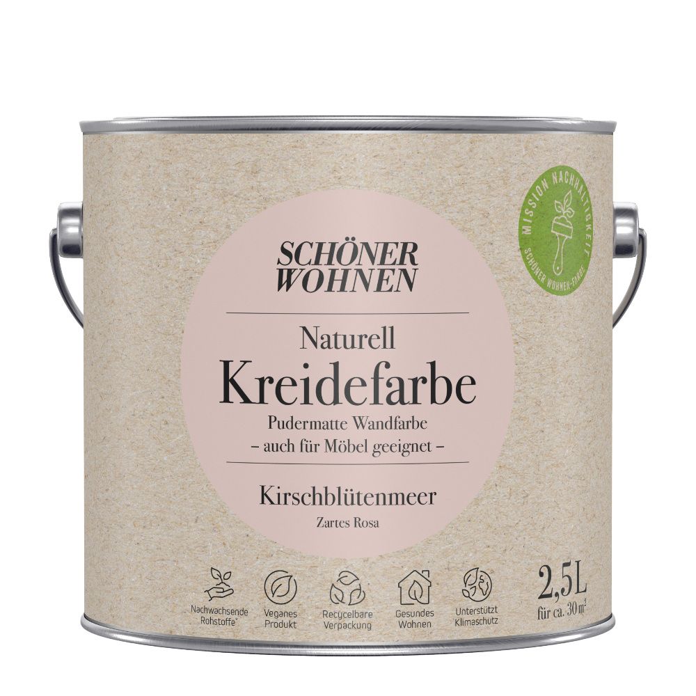 Schöner Wohnen Naturell Kreidefarbe, kirschblüte, 2,5L Schöner Wohnen Naturell Kreidefarbe, kirschblüte, 2,5L