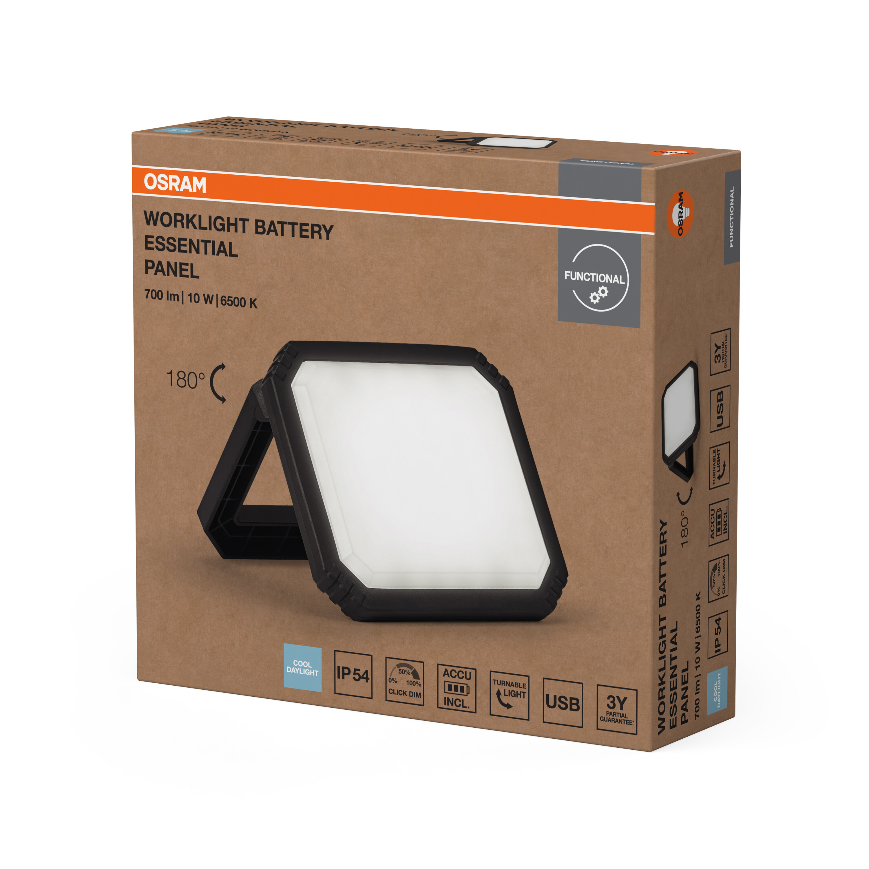 Osram Arbeitslicht Essential Panel, 10W, schwarz