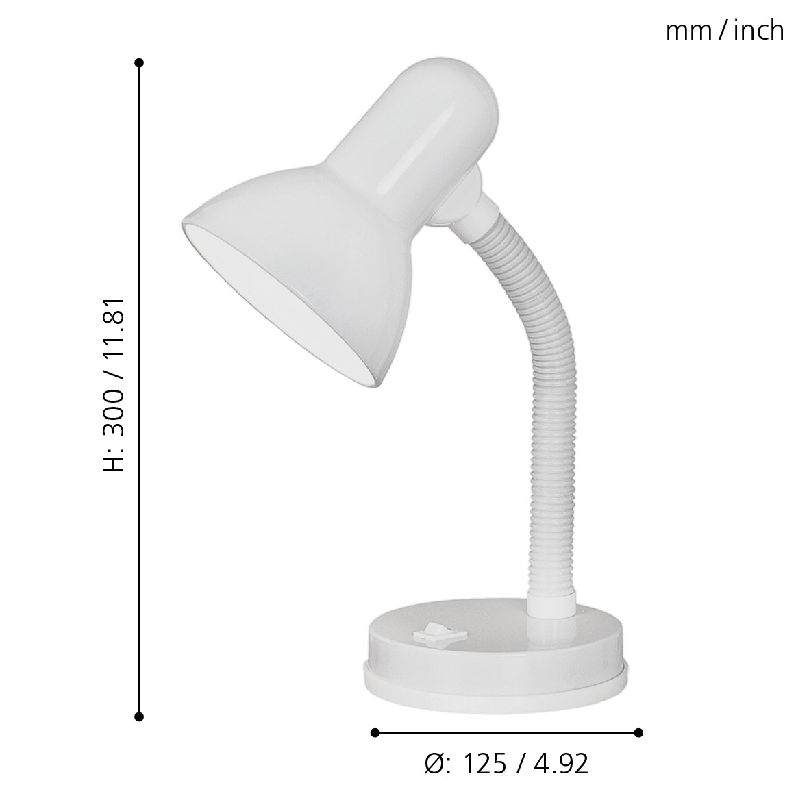 EGLO TISCHLEUCHTE 1XE27 BASIC WEIß