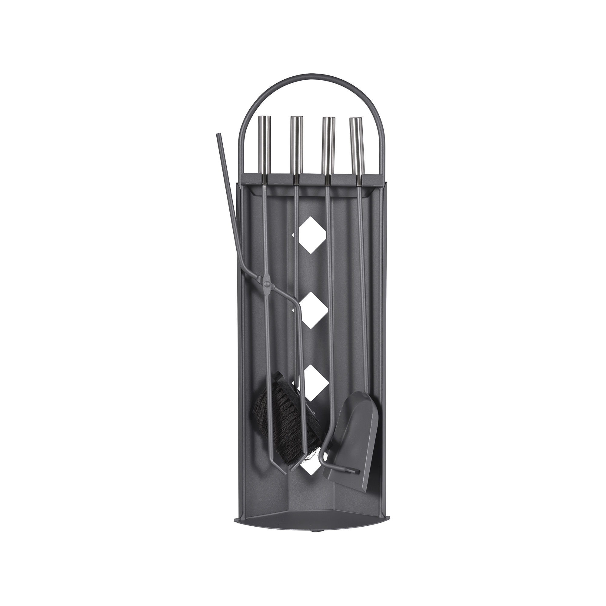 Firefix Kamingerät aus Stahl, grau lackiert Firefix Kamingerät aus Stahl, grau lackiert