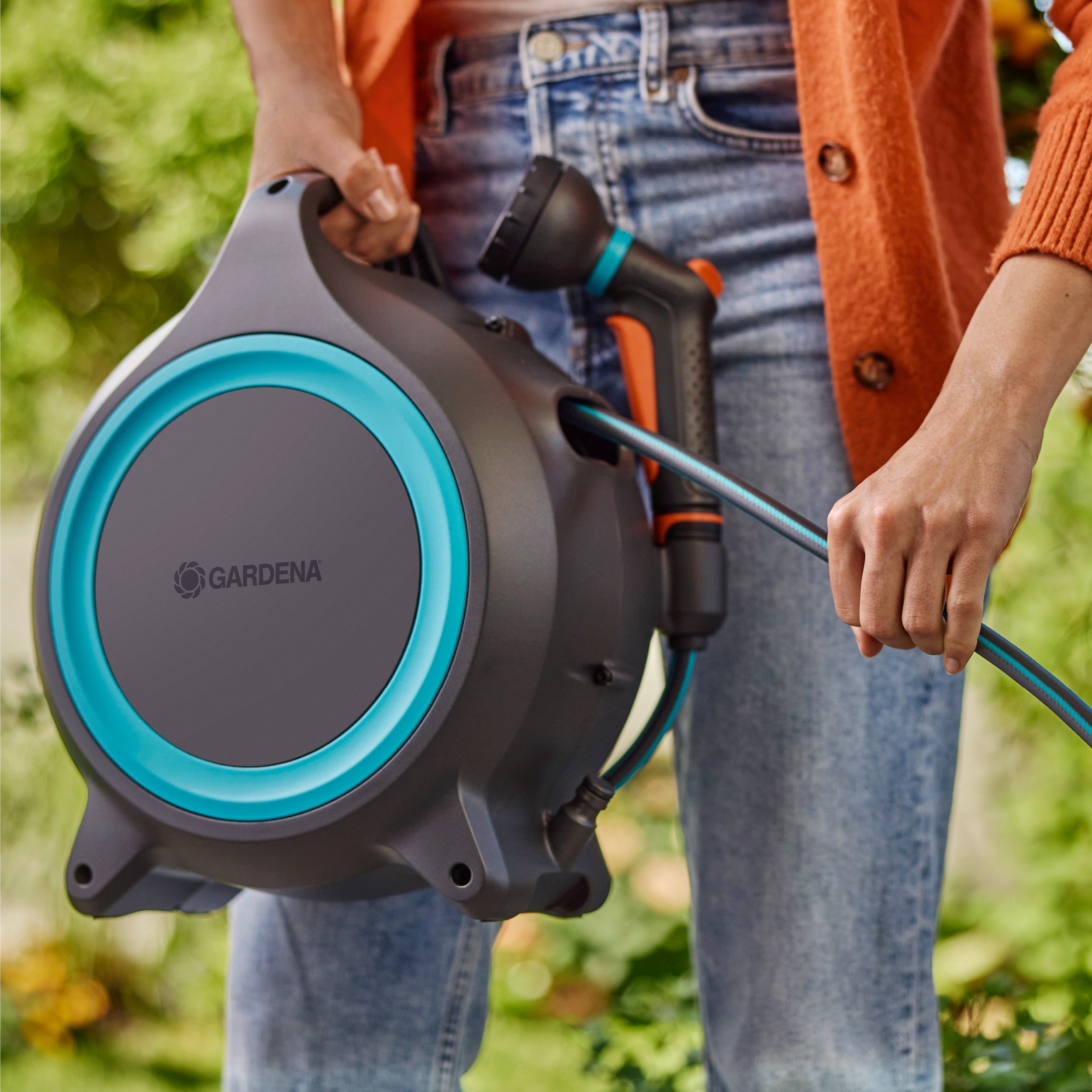 Gardena Mobile Schlauchbox MoveMatic, 12 m + 1,5 m