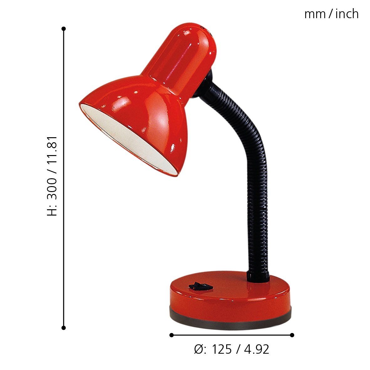 EGLO TISCHLEUCHTE 1XE27 BASIC ROT