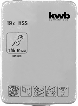 Kwb HSS-Spiralbohrersatz, 19- tlg.