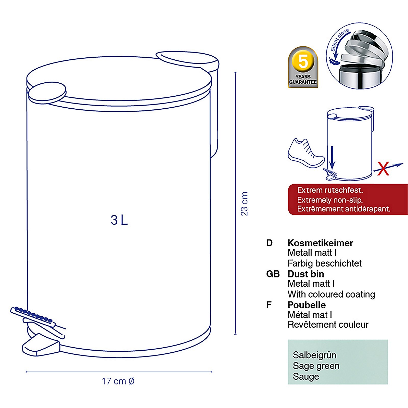 Kela Kosmetikeimer "Mats", weiß Kela Kosmetikeimer "Mats", weiß