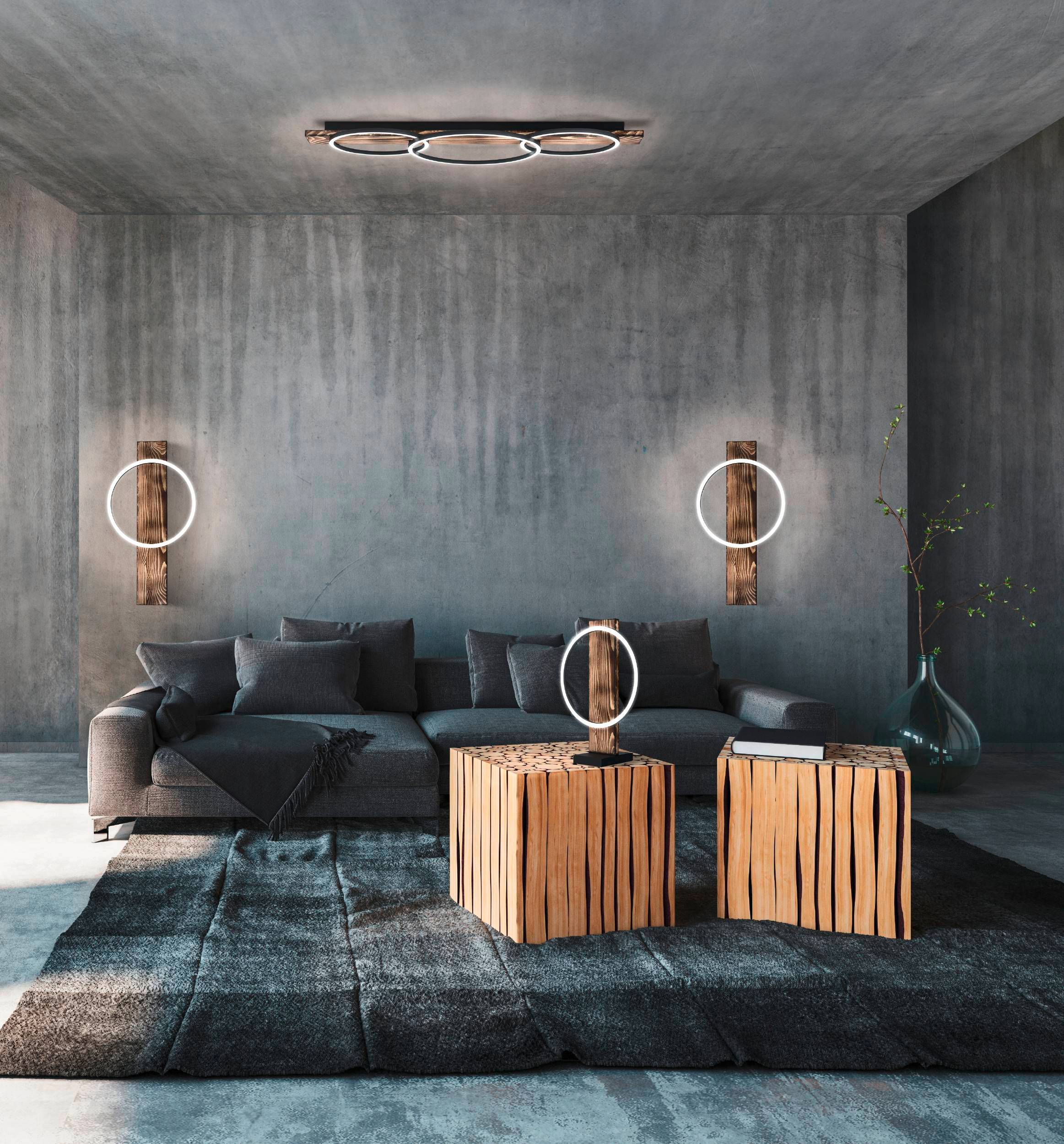 791361-4 Eglo Wandleuchte, SW/HOLZ RUST.BOYAL